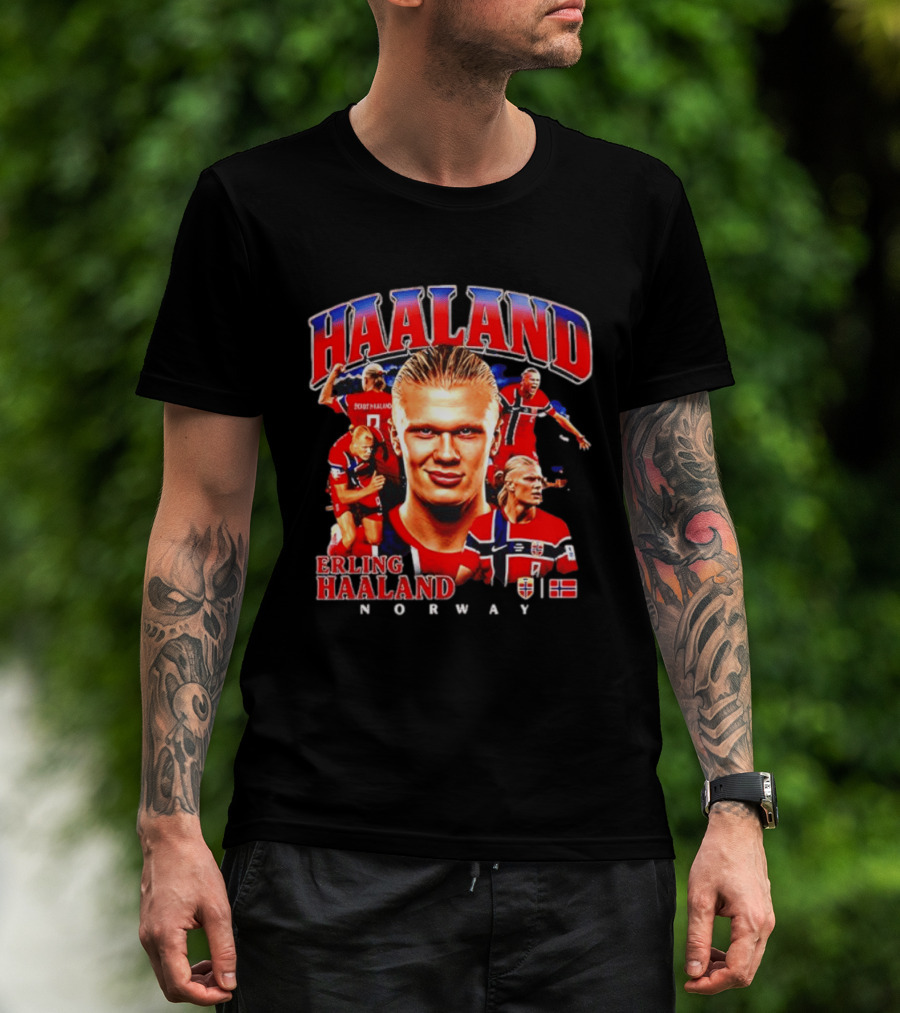 Erling Haaland Norway Football Legend Champion Norway Flag T-Shirt