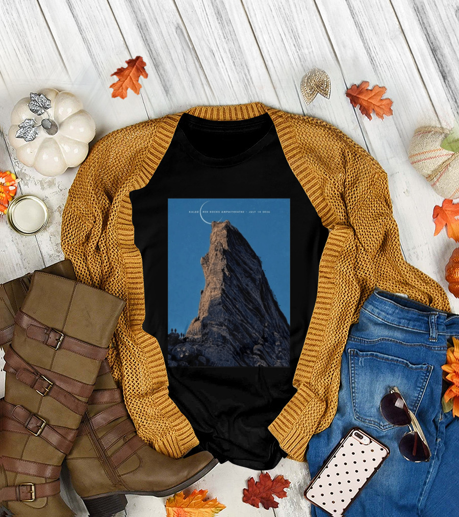 Kaleo Red Rocks Amphitheatre July 14 2026 Show Rocky Landscape Moonlit Scene T-Shirt