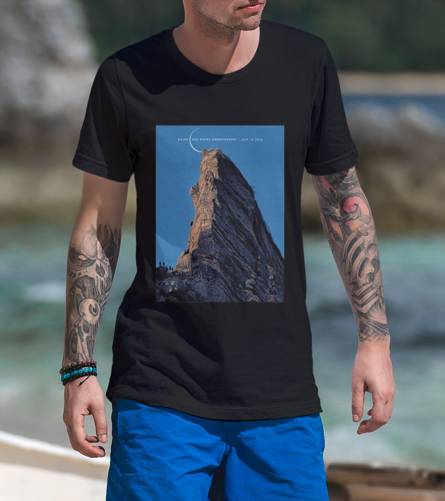 Kaleo Red Rocks Amphitheatre July 14 2026 Show Rocky Landscape Moonlit Scene T-Shirt