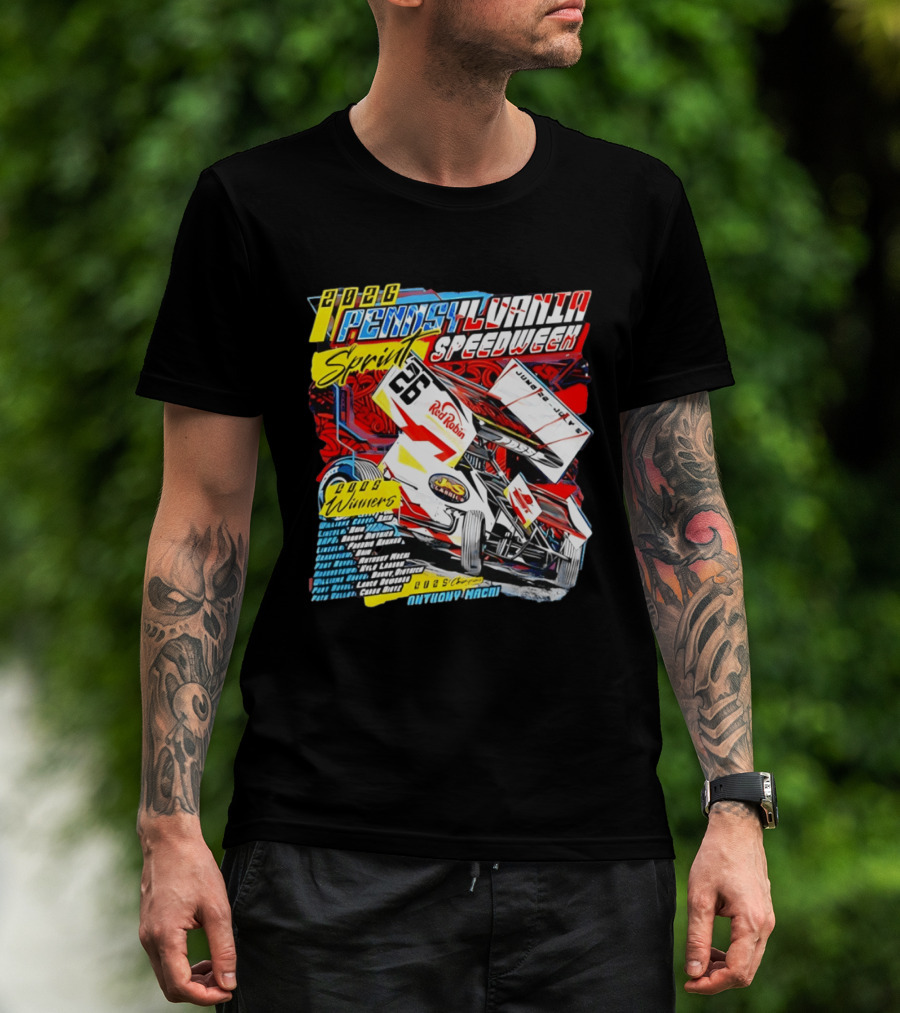 2026 Pennsylvania Speedweek Sprint Race Winners June Kyle Larson Racing Red Robin T-Shirt