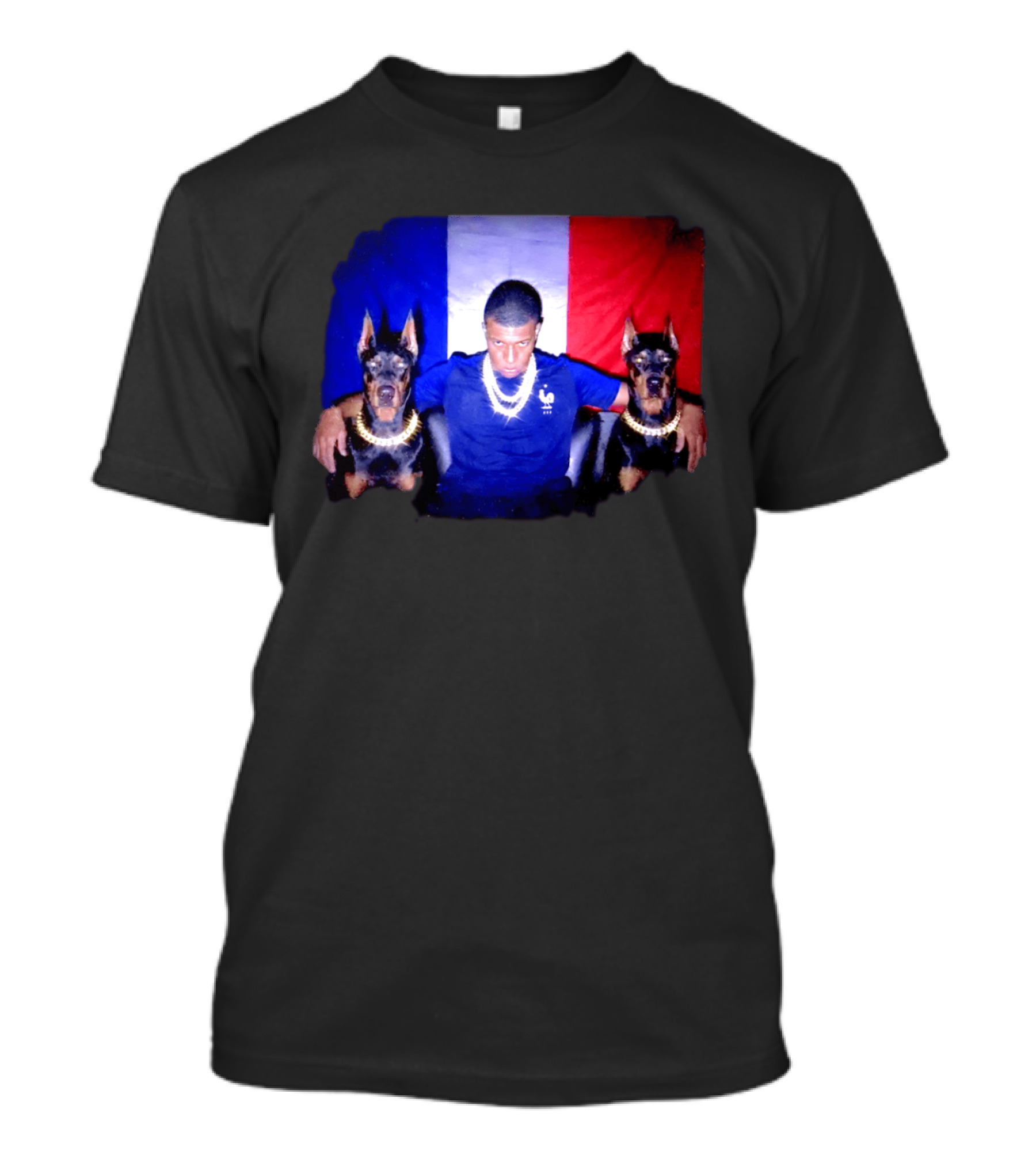 Kylian Mbappe France National Football Team With Dogs French Flag T-Shirt