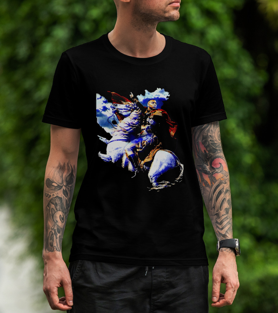 Kylian Mbappe Napoleon Bonaparte Crossing Alps Painting Horse Rider T-Shirt
