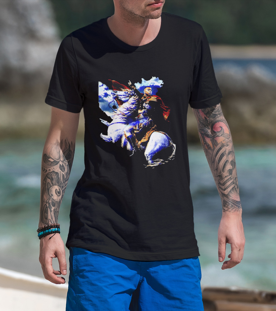 Kylian Mbappe Napoleon Bonaparte Crossing Alps Painting Horse Rider T-Shirt