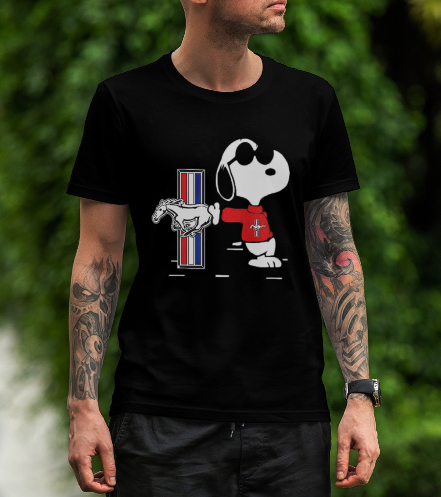 Snoopy Peanuts Ford Mustang Red Sweater Classic Mustang Pony T-Shirt