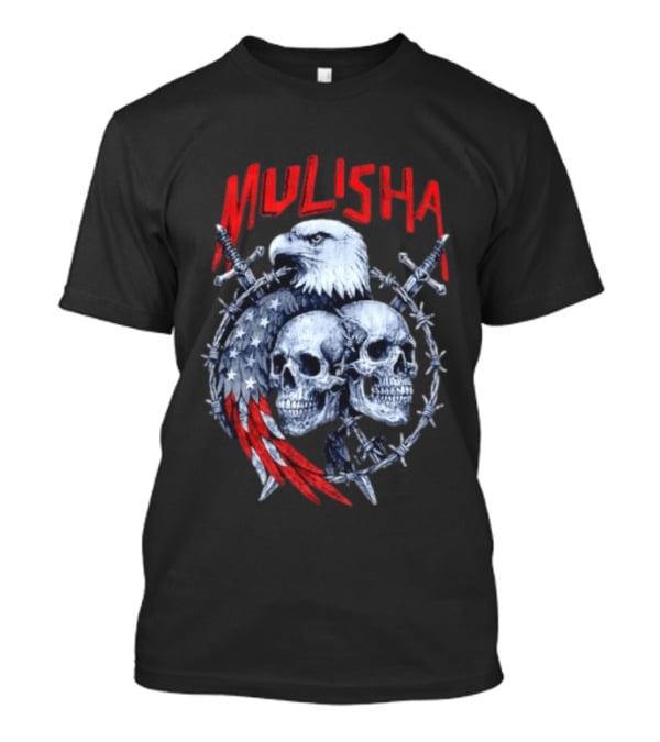 Mulisha Bald Eagle American Flag Skulls And Swords T-Shirt