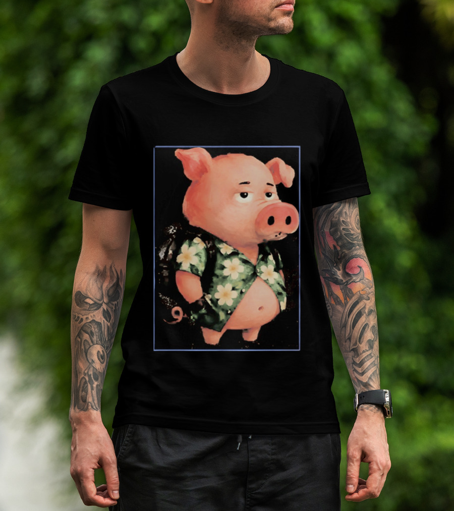Nice Enjoy The Little Things Hawaiian Pig Floral T-Shirt