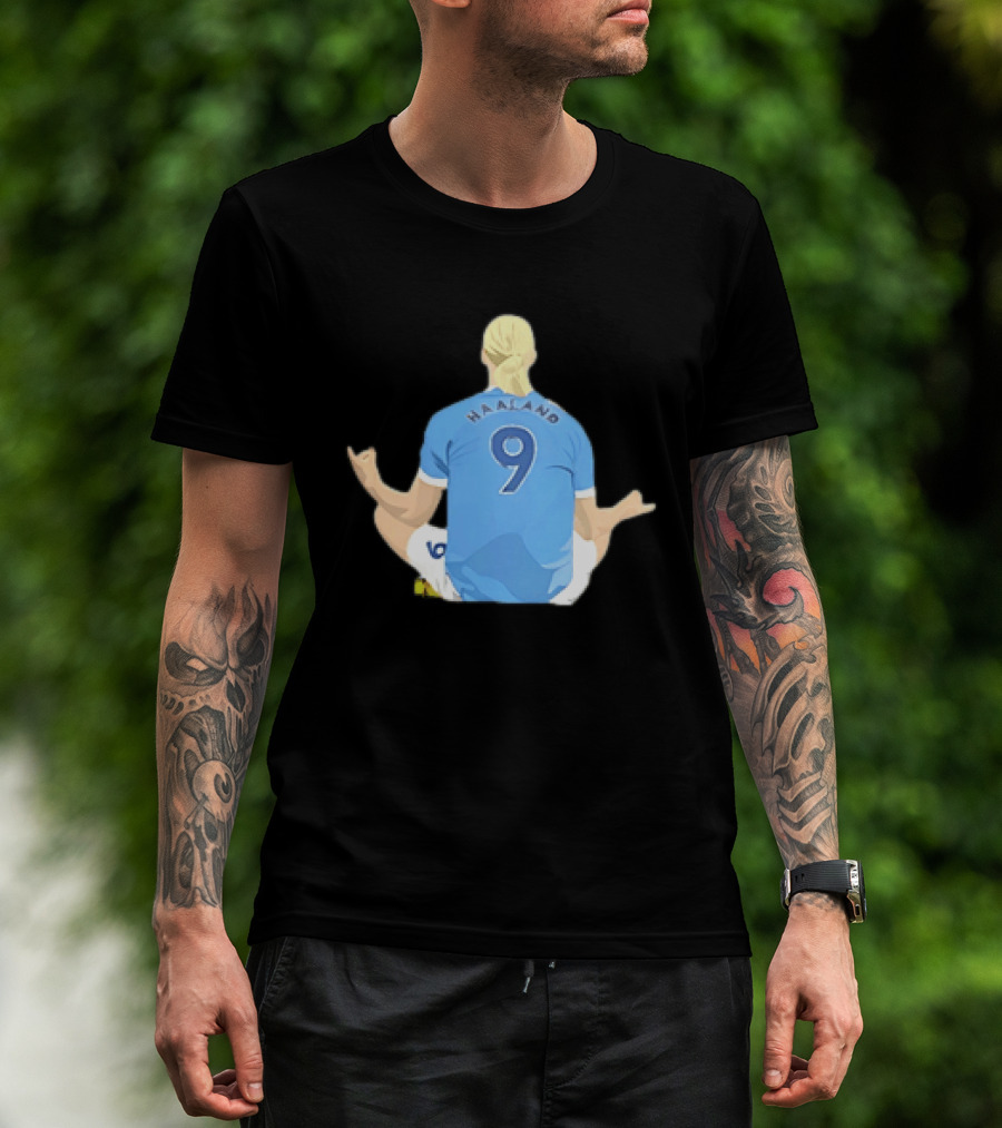 Norway Erling Haaland 9 Meditating Iconic Soccer Moment T-Shirt