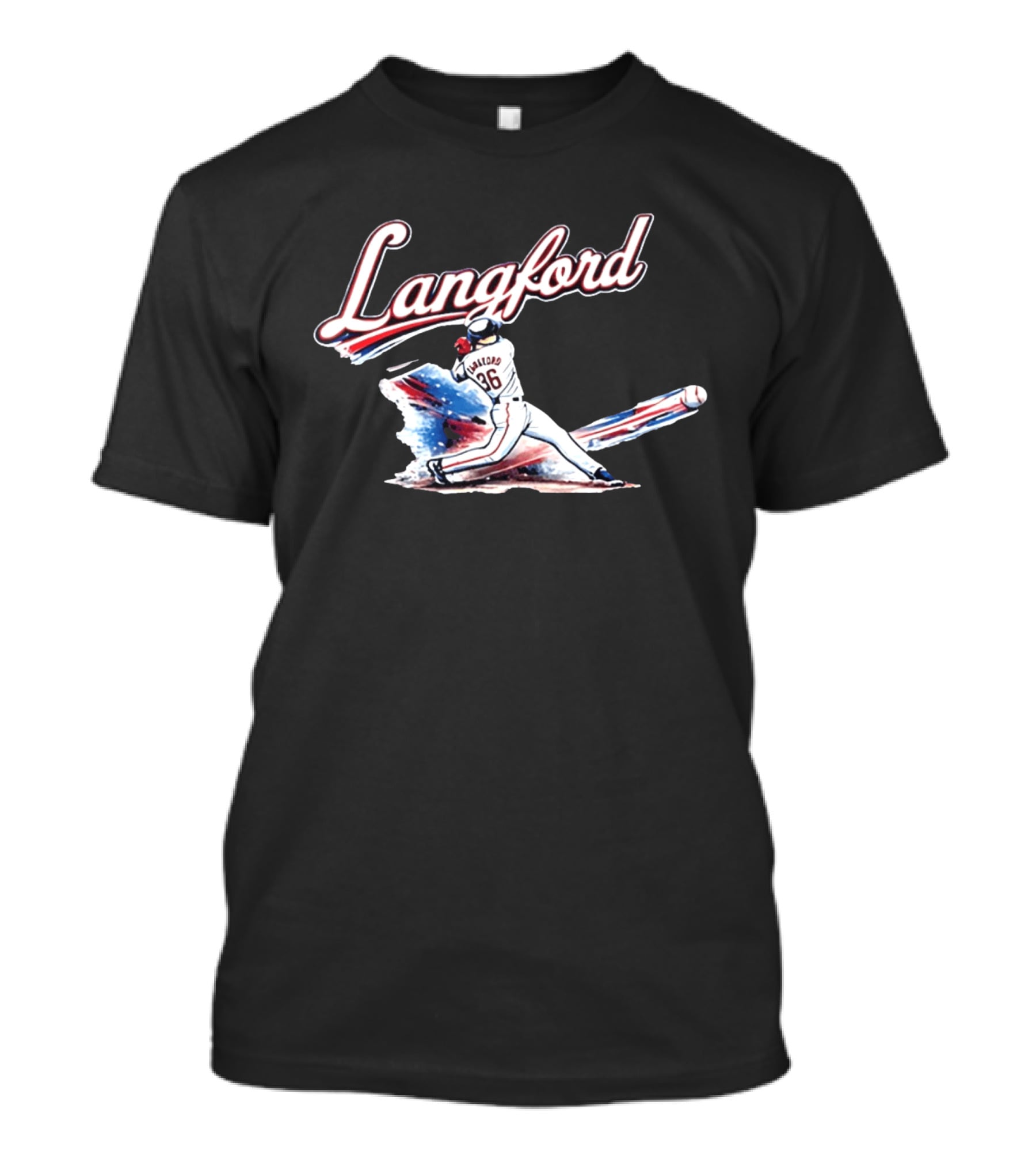 Langford Baseball Swing Texas Rangers Wyatt Langford Slugger 26 T-Shirt