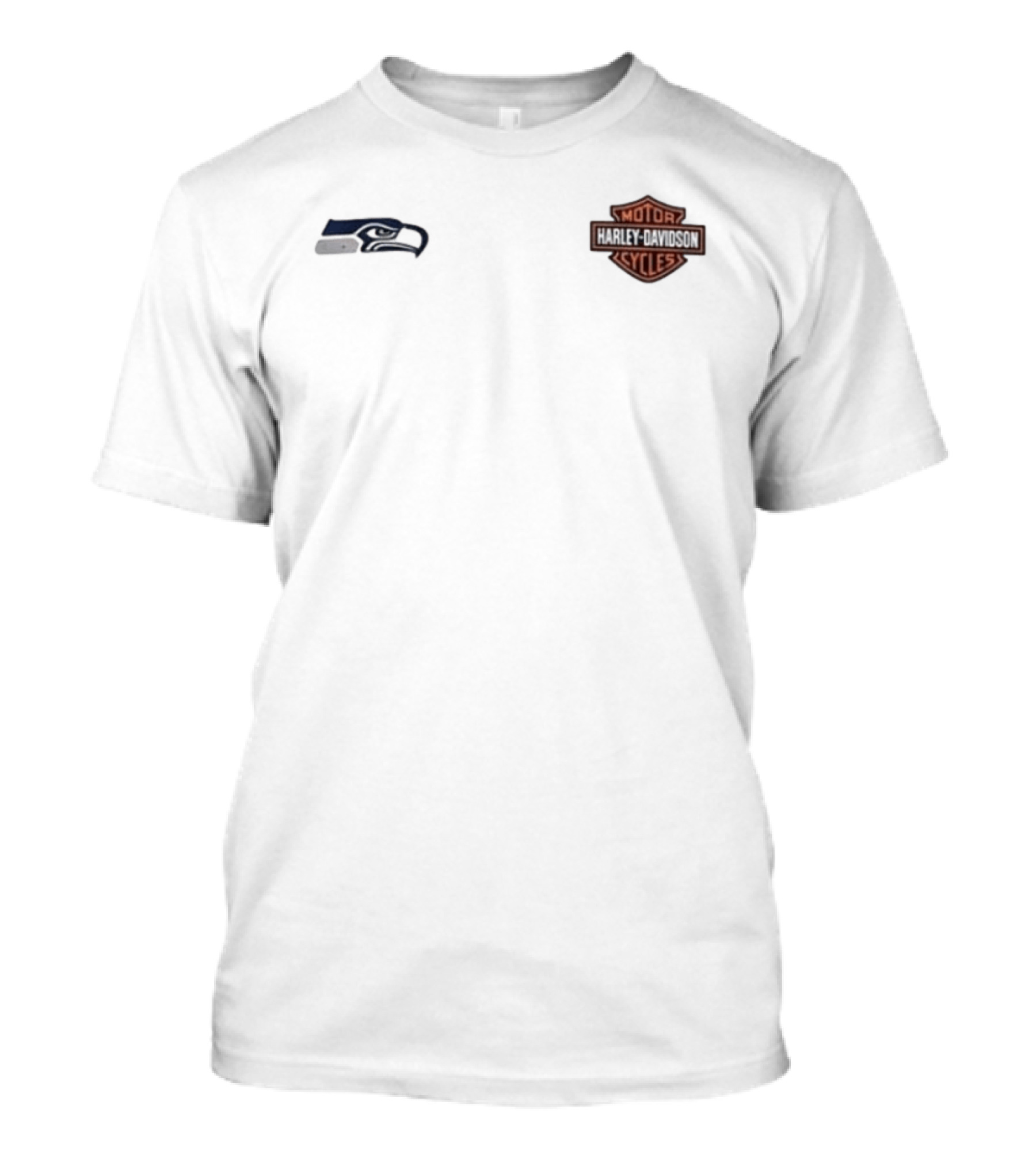 Seattle Seahawks Harley Davidson Ride Loud Sundays Game Day Built Roll T-Shirt