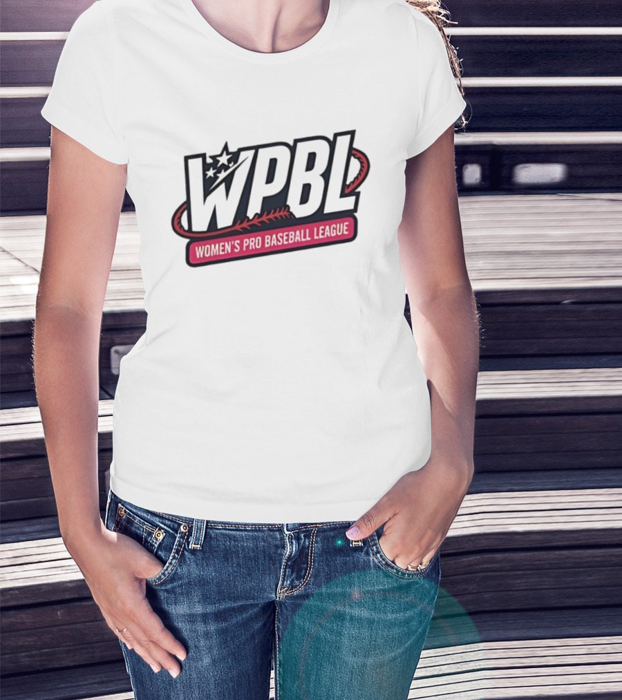 Women's Pro Baseball League WPBL Stars And Baseball Stitch Oval T-Shirt