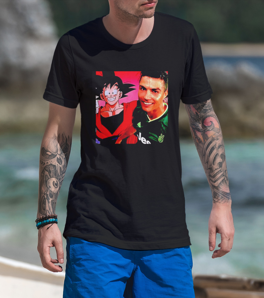Goku Dragon Ball X Cristiano Ronaldo Juventus Collaboration T-Shirt