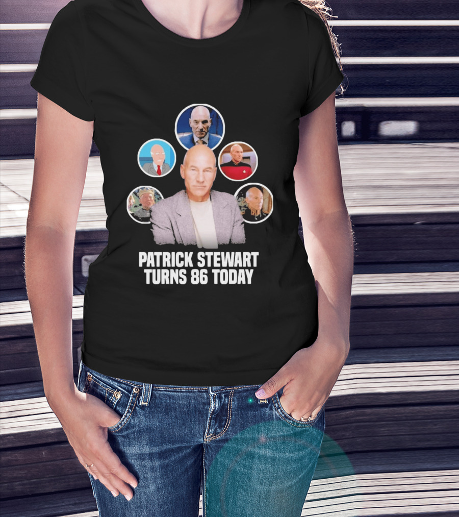 Patrick Stewart Turns 86 Today Iconic Roles Celebration Image T-Shirt