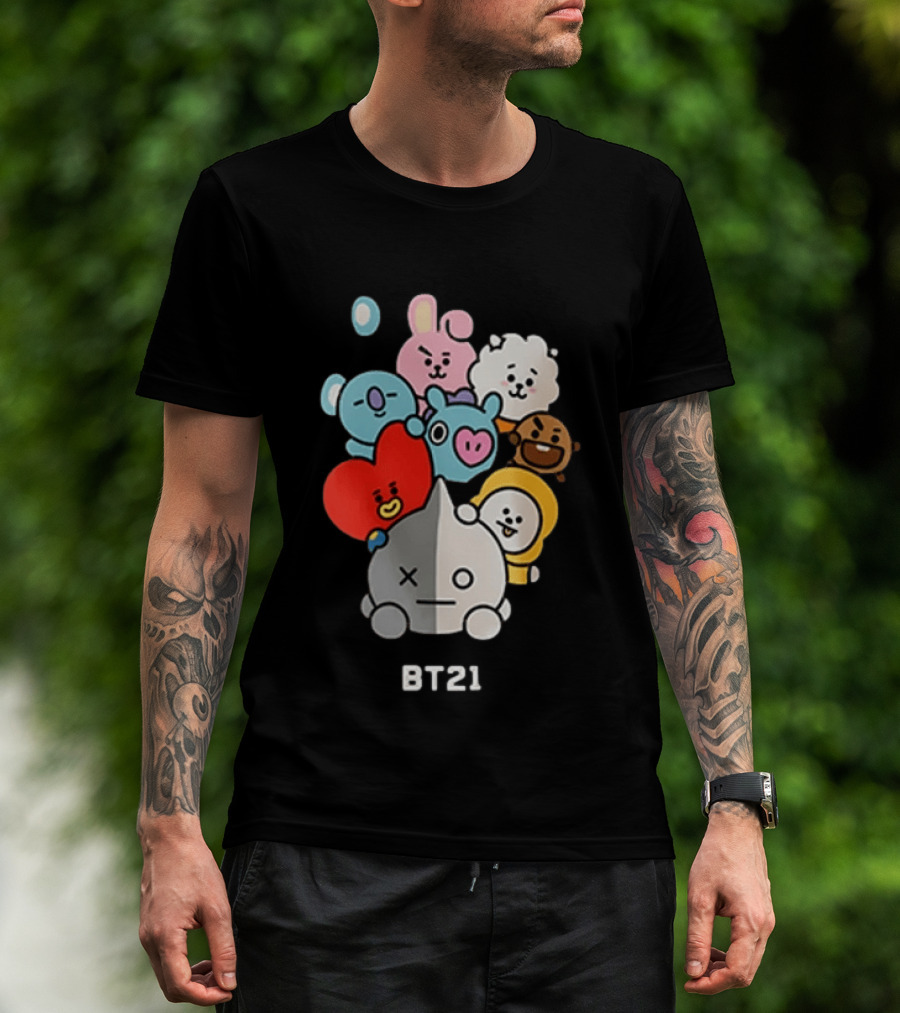 BT21 Characters Koya RJ Shooky Mang Chimmy Tata Cooky Van T-Shirt