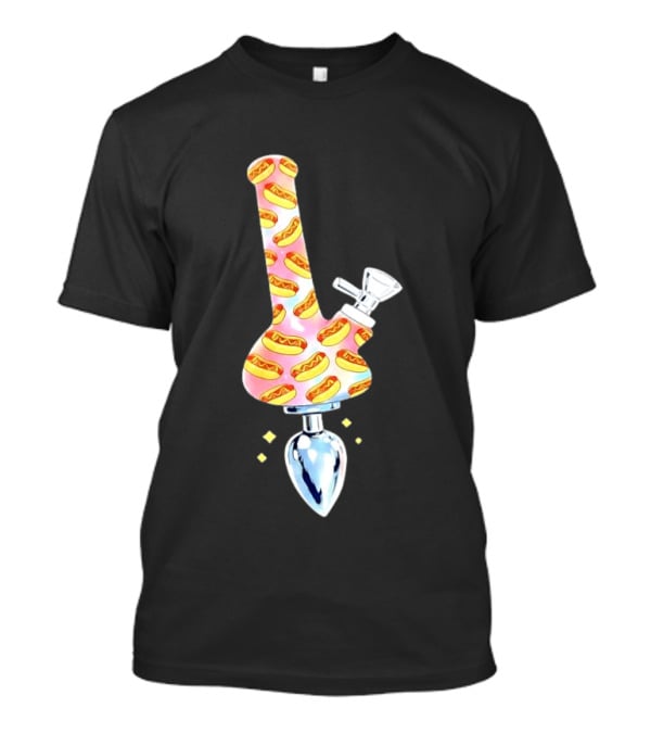 Hotdog Patterned Bong Buttplug T-Shirt