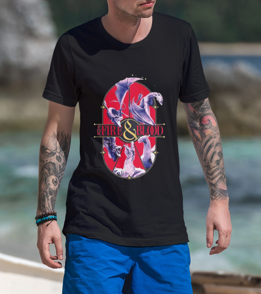 House Of The Dragon Fire And Blood Fantasy Dragons Iconic Show T-Shirt