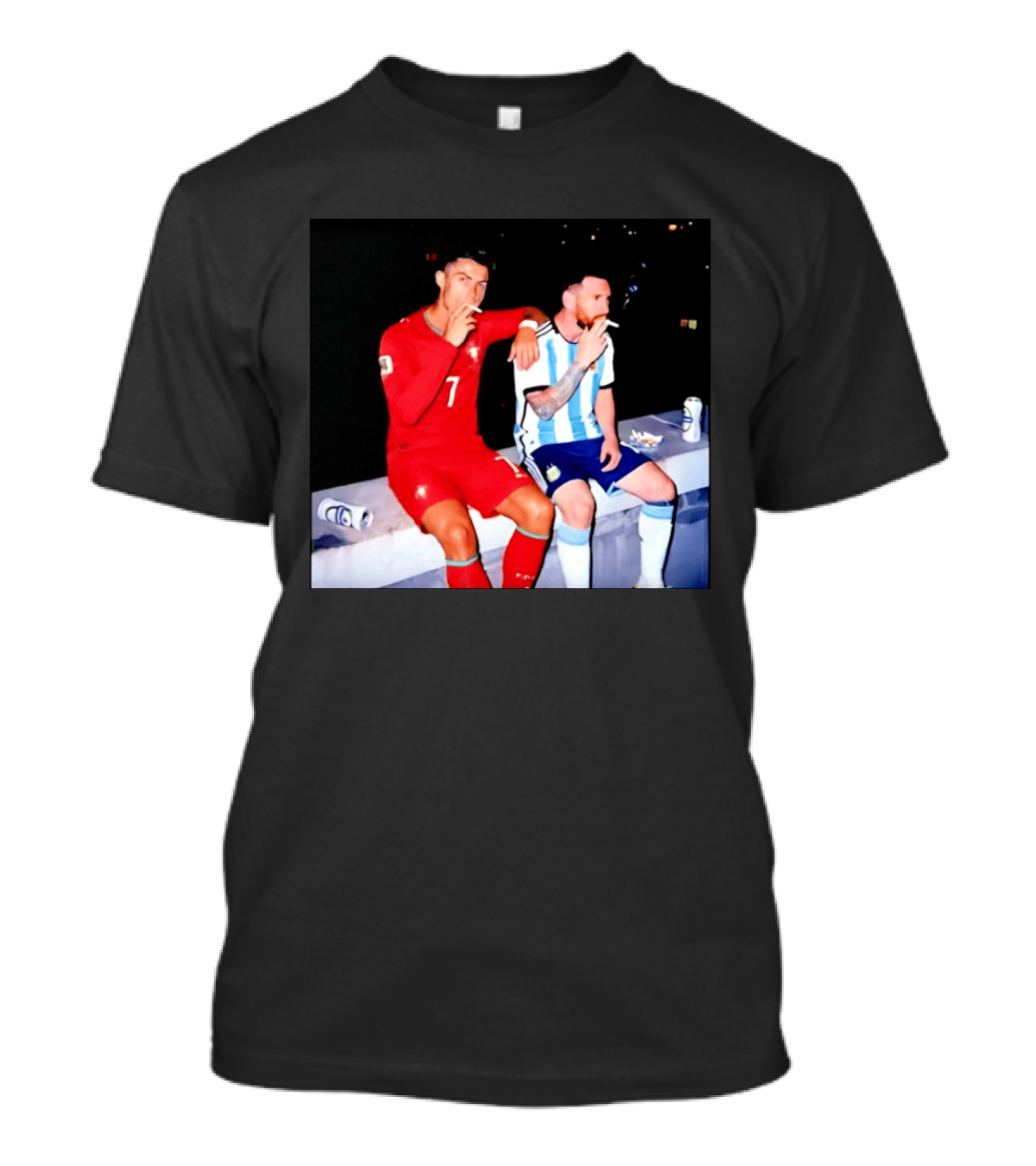 Cristiano Ronaldo Lionel Messi Smoking National Legends T-Shirt