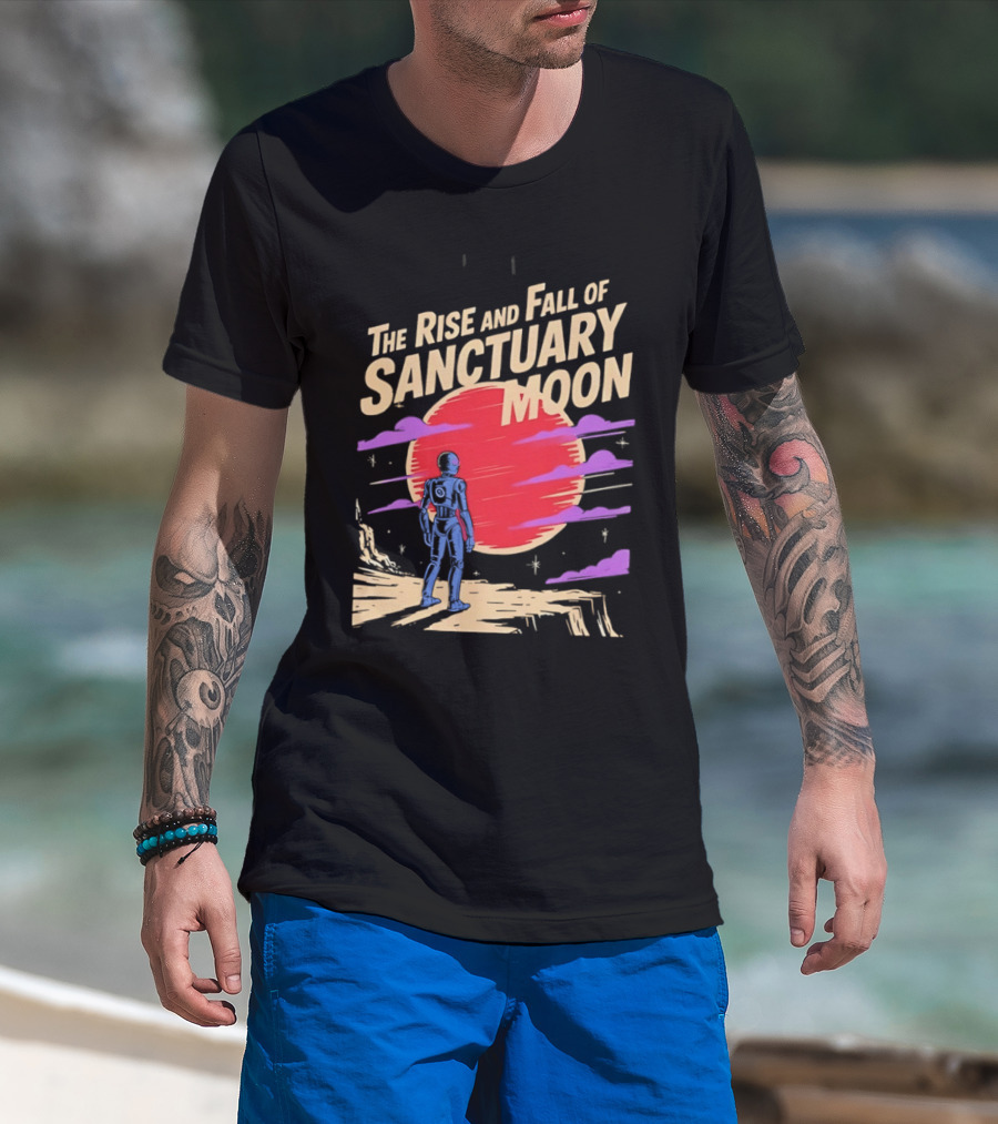 The Rise And Fall Of Sanctuary Moon Sci Fi Space Adventure Astronaut T-Shirt
