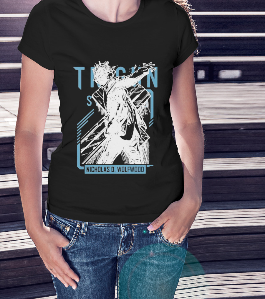 Trigun Stampede Nicholas D Wolfwood Cross Sketch T-Shirt