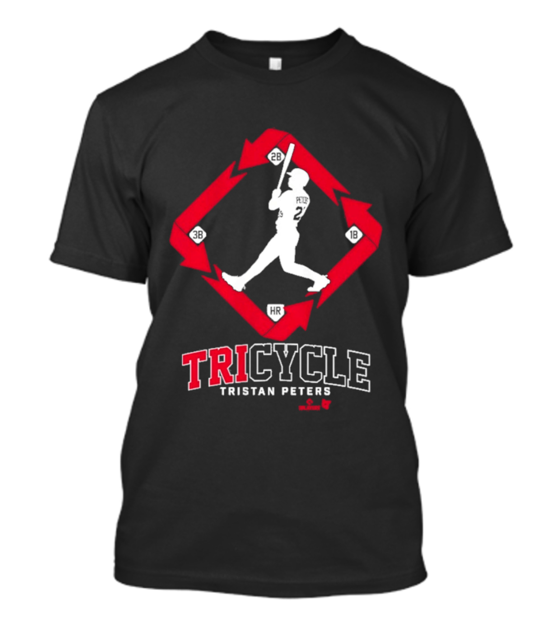 Tristan Peters TriCycle Baseball Player Number 2 Red Arrow Diamond T-Shirt