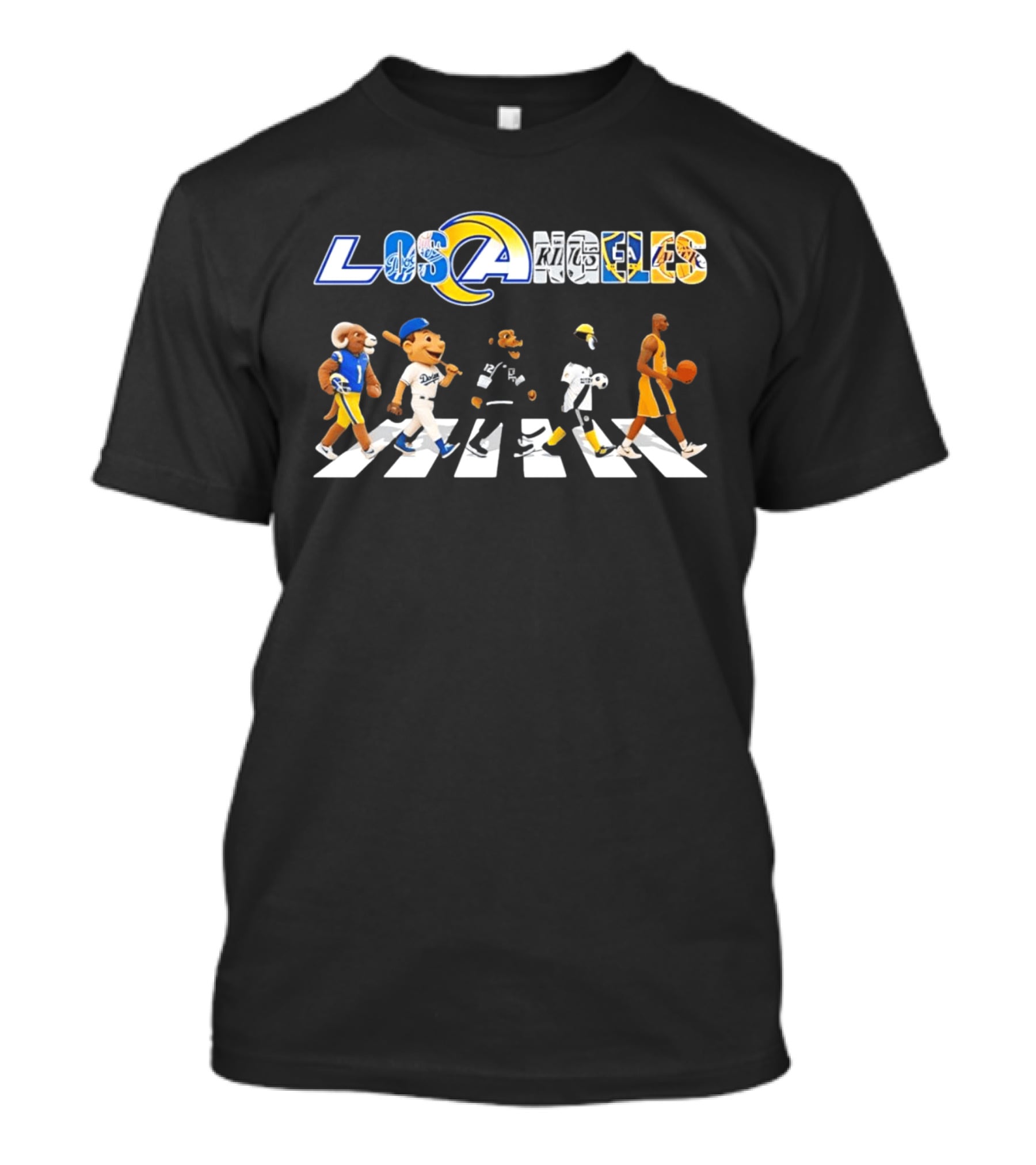 Los Angeles Dodgers Rams Kings Galaxy Lakers Abbey Road Walk T-Shirt