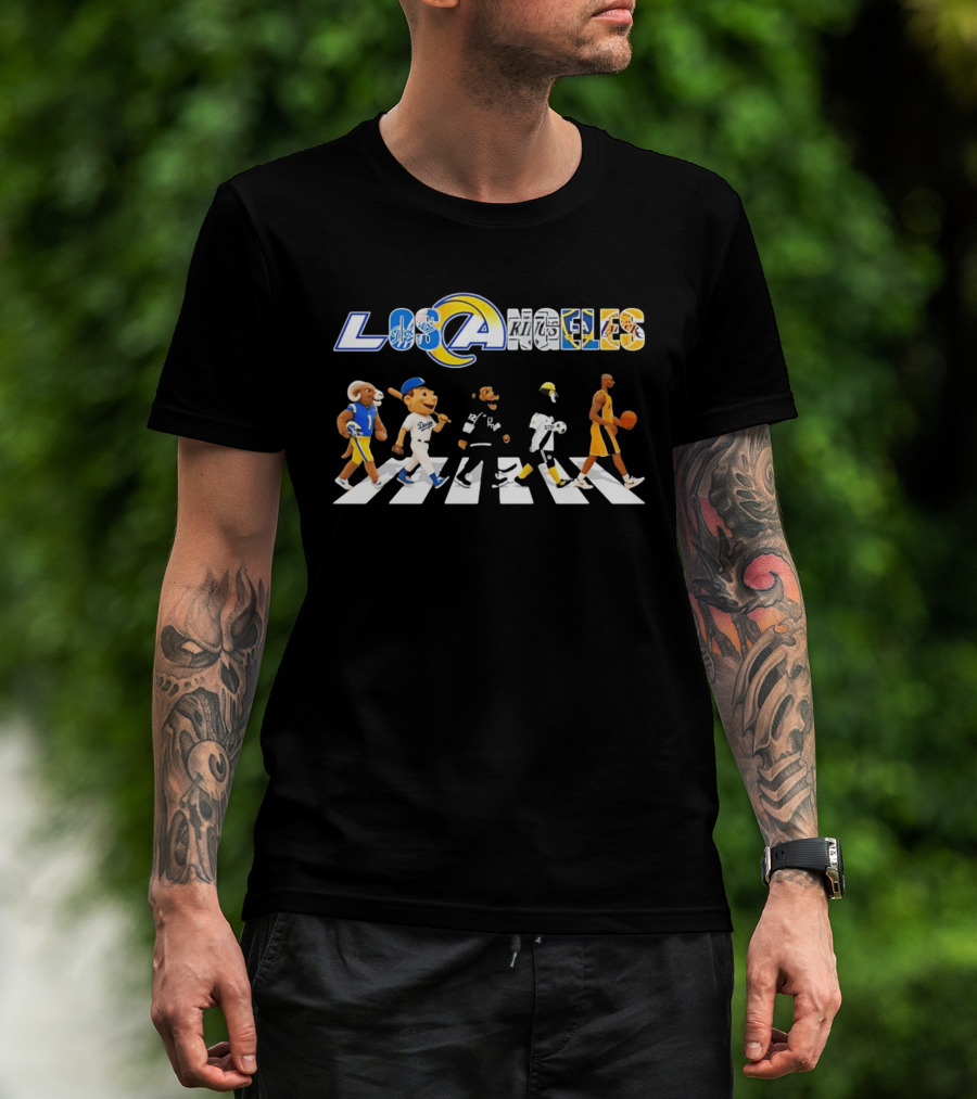 Los Angeles Dodgers Rams Kings Galaxy Lakers Abbey Road Walk T-Shirt