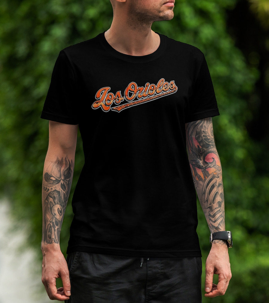 Los Orioles Baltimore Orioles Orange Script T-Shirt