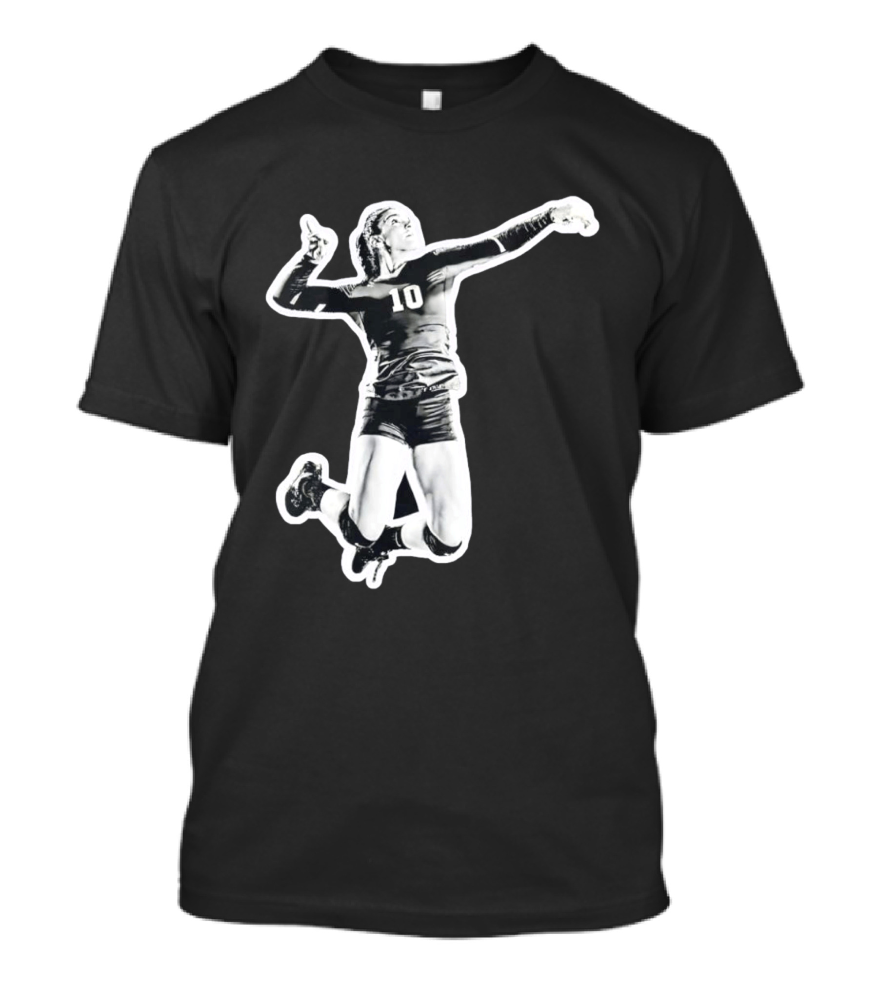 Volleyball Number 10 Athlete In Mid Air Motion T-Shirt