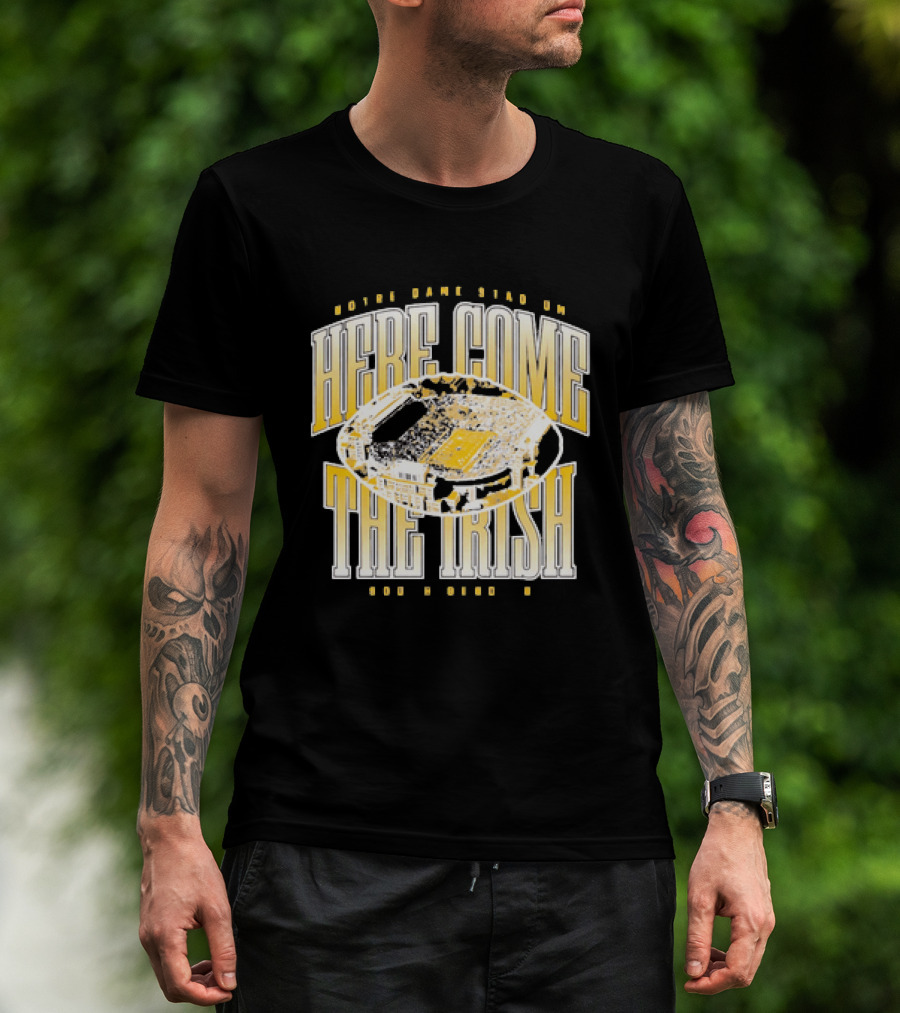 Notre Dame Stadium Here Come The Irish Football T-Shirt