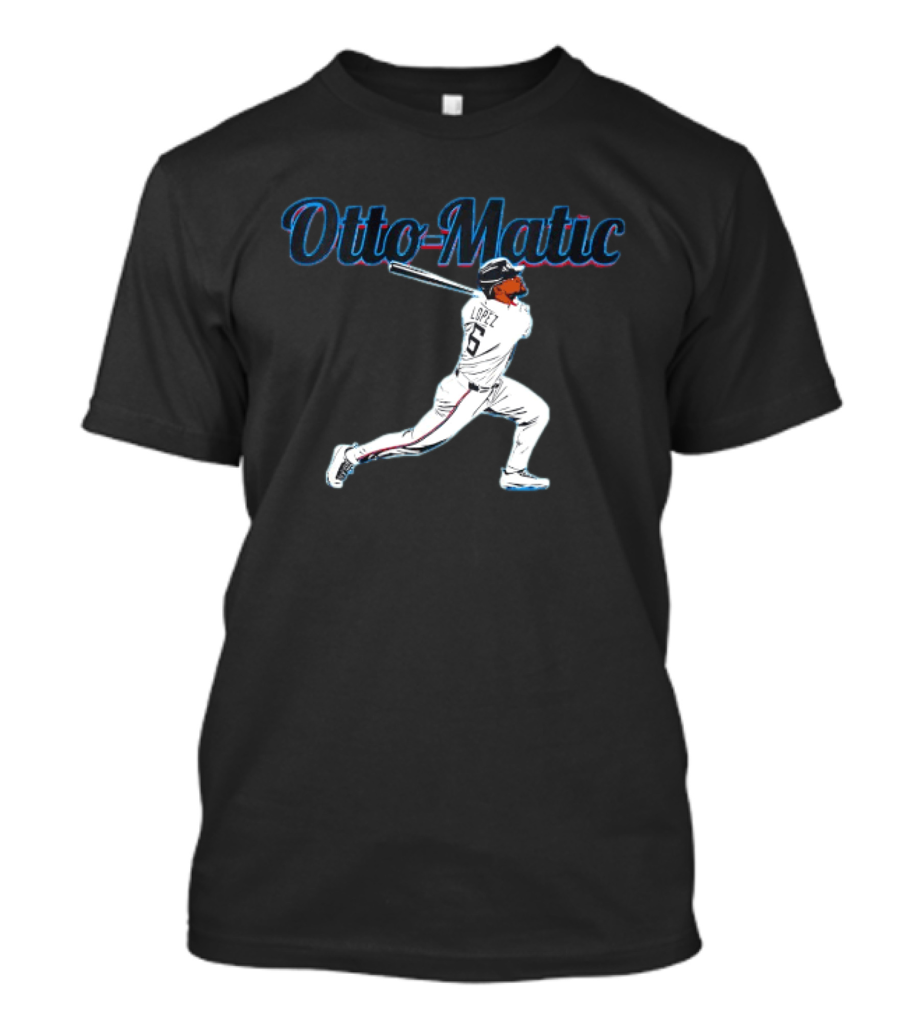 Otto Matic Lopez Swinging Baseball Toronto Blue Jays T-Shirt