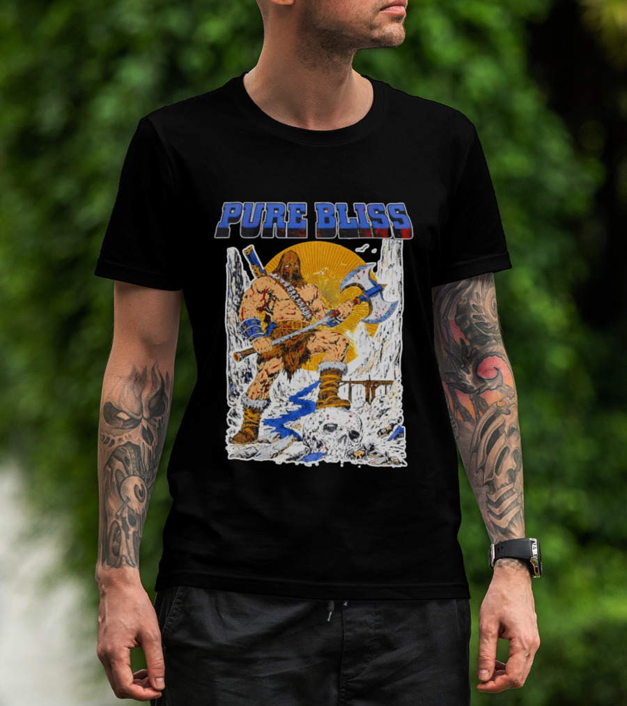 Pure Bliss Barbarian Warrior Axe Skull Fantasy Adventure T-Shirt