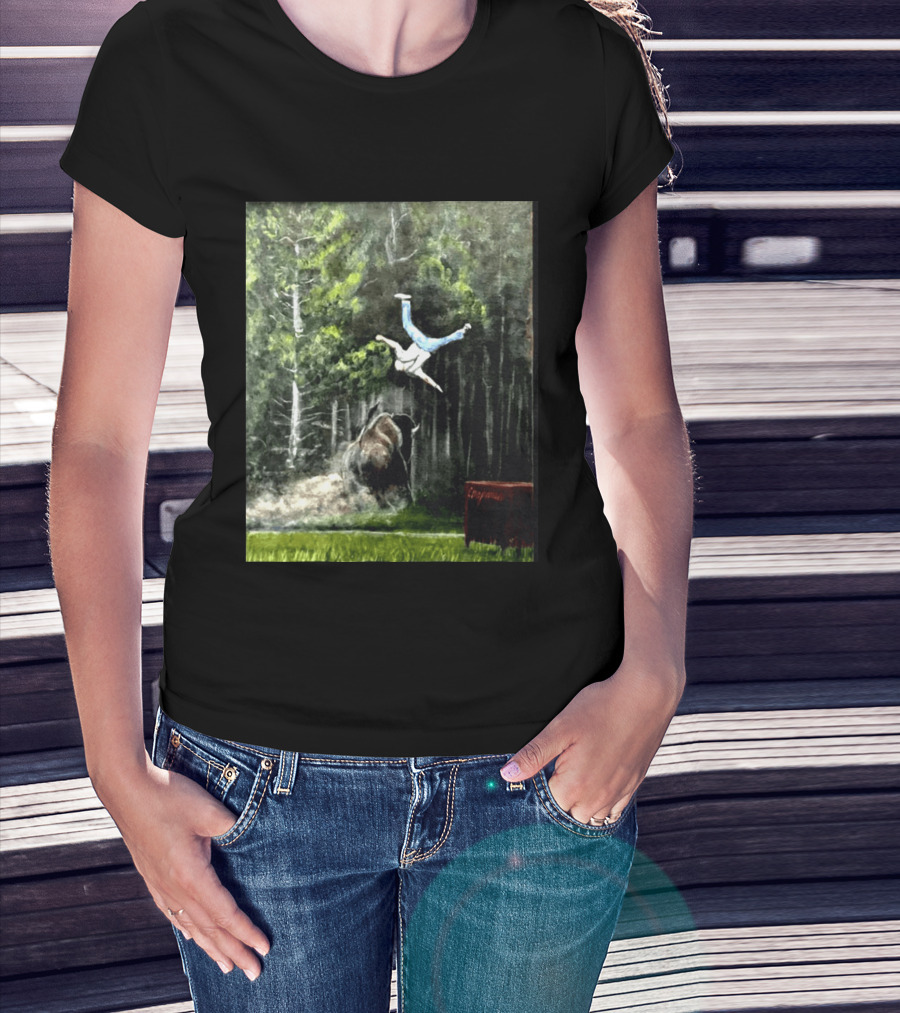 Raccoon Flaming Fart Chaos With Hippo And Unexpected Forest Flip T-Shirt