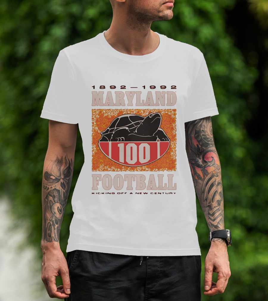 Maryland Football 1892 1992 Centennial Kicking Off A New Century Terps Turtle T-Shirt