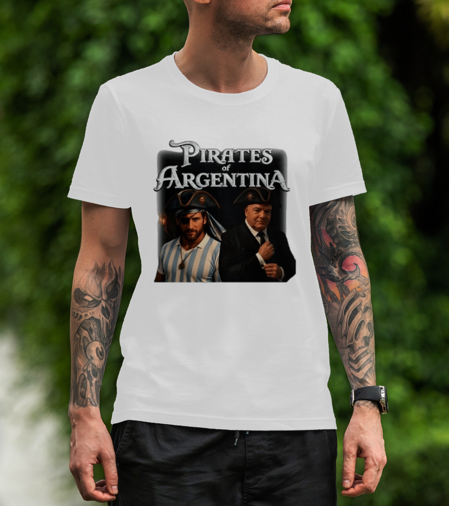 Pirates Of Argentina Messi Infantino Soccer Themed Merchandise T-Shirt