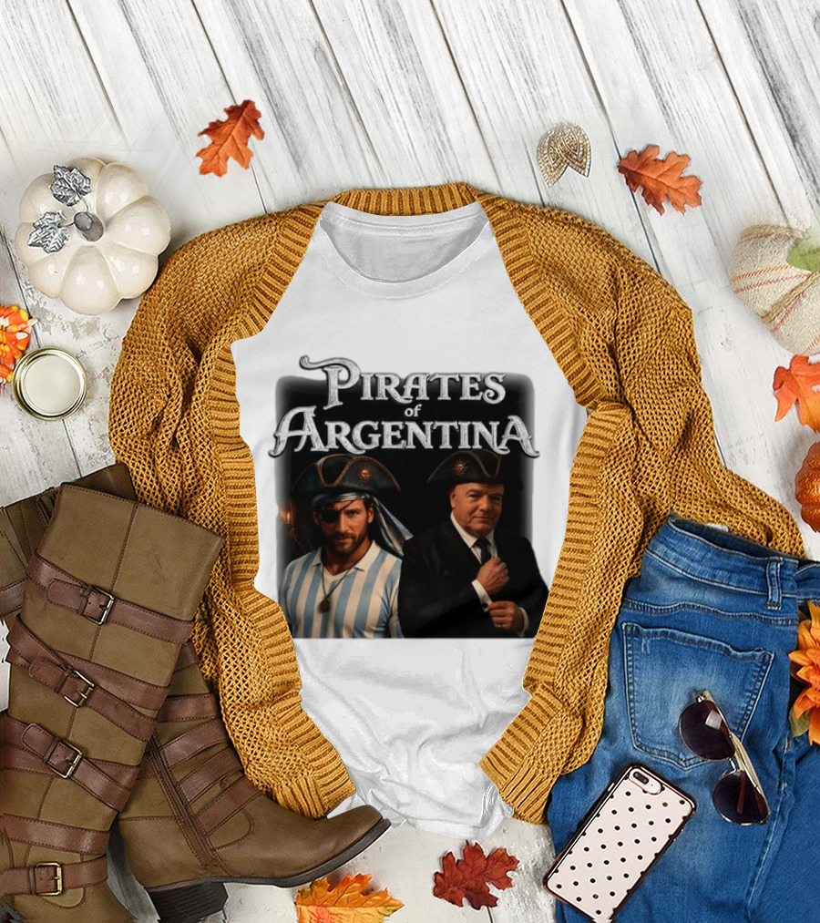 Pirates Of Argentina Messi Infantino Soccer Themed Merchandise T-Shirt