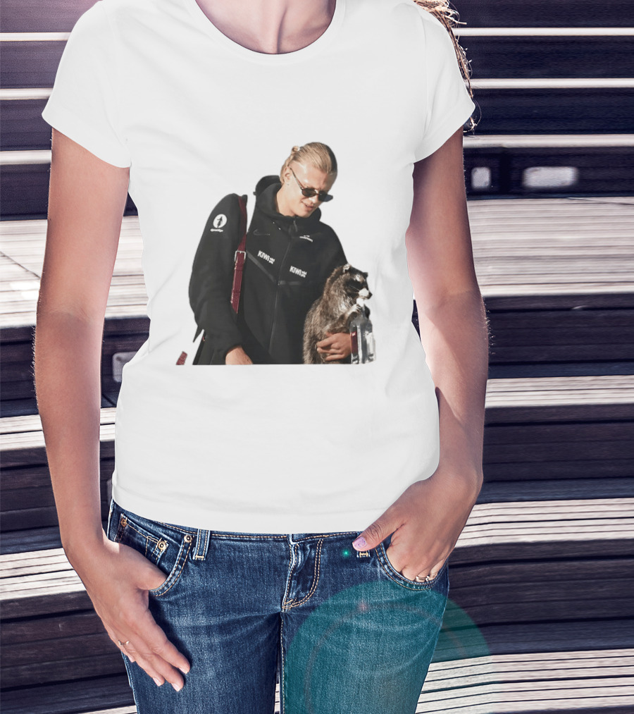 Erling Haaland Raccoon Meme Football KIWI K SPACE Texas T-Shirt