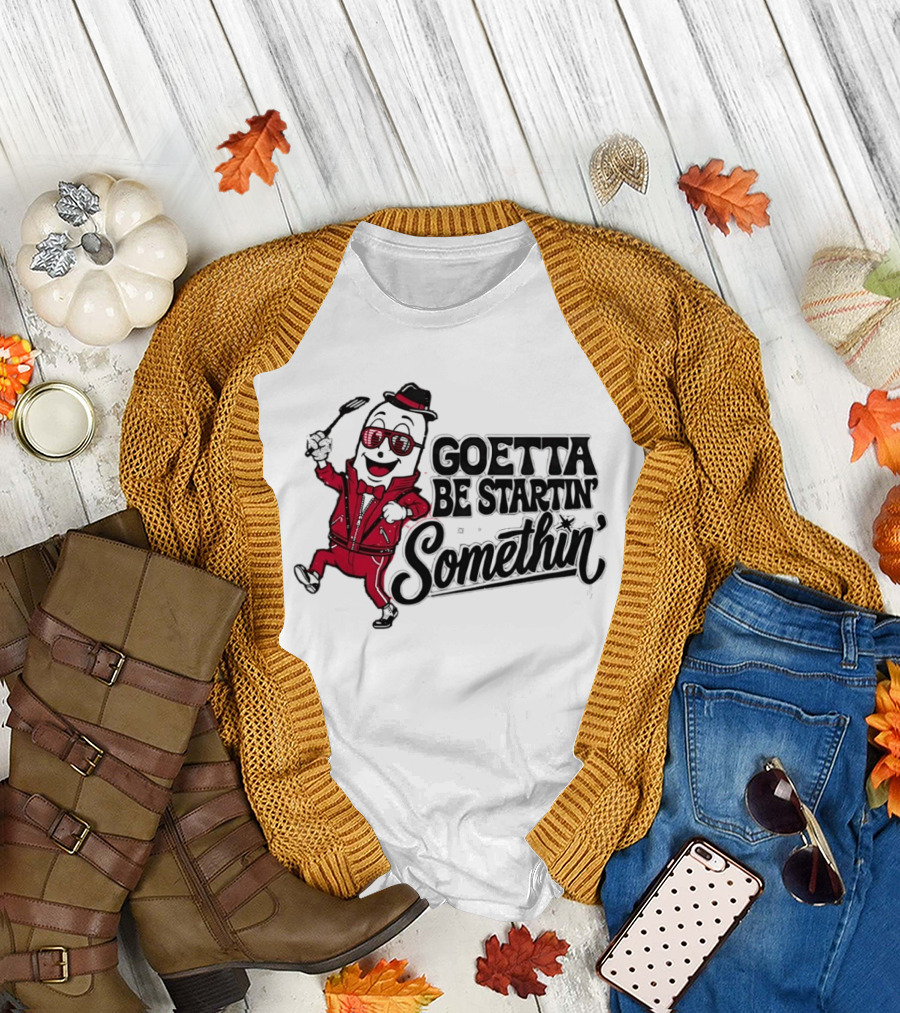 Goetta Be Startin Somethin Hotdog Retro Sunglasses Suit Fedora T-Shirt