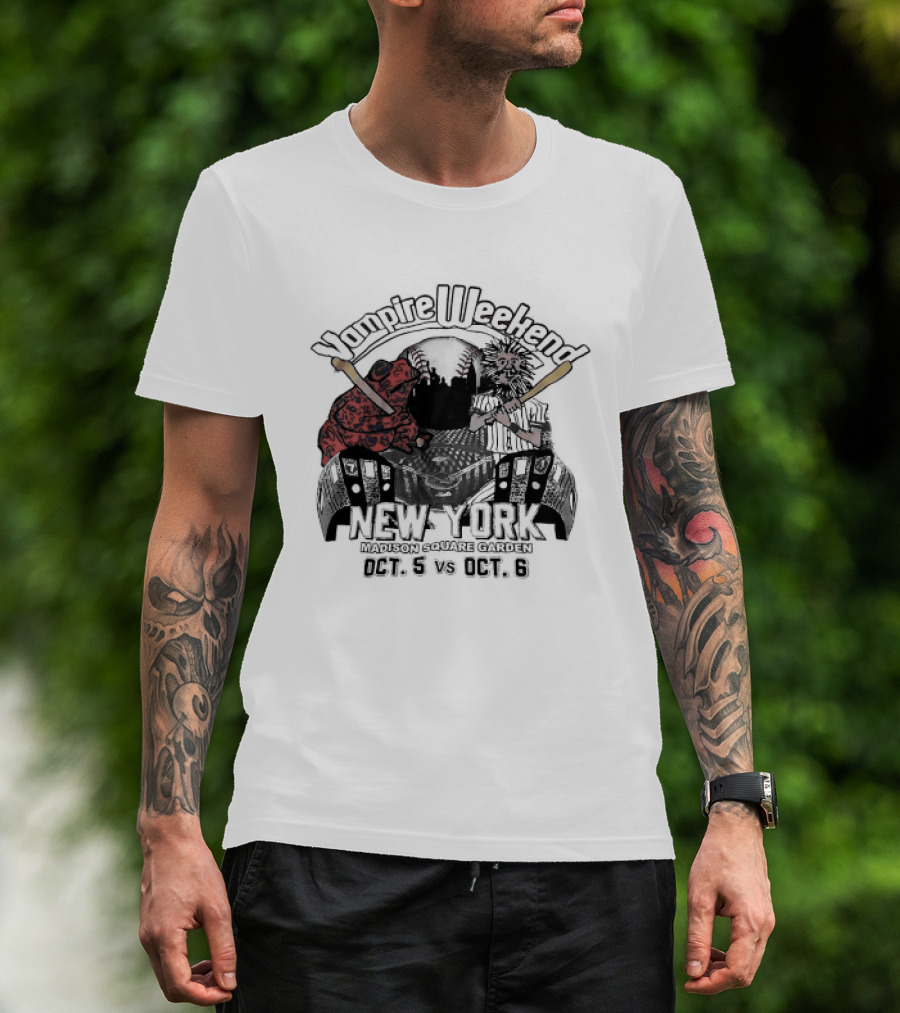 Vampire Weekend Toad Baseball New York Madison Square Garden October T-Shirt