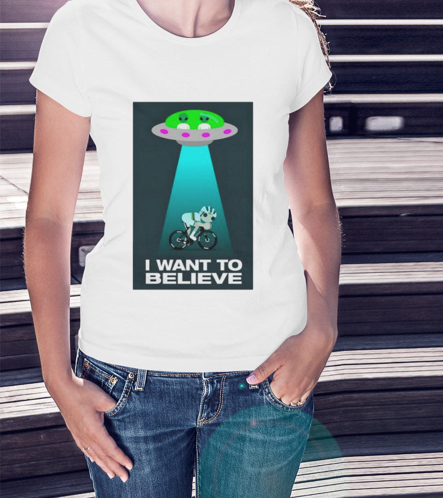 Pogacar UFO Cycling Aliens I Want To Believe T-Shirt