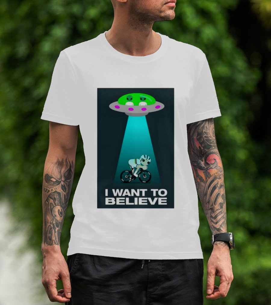 Pogacar UFO Cycling Aliens I Want To Believe T-Shirt