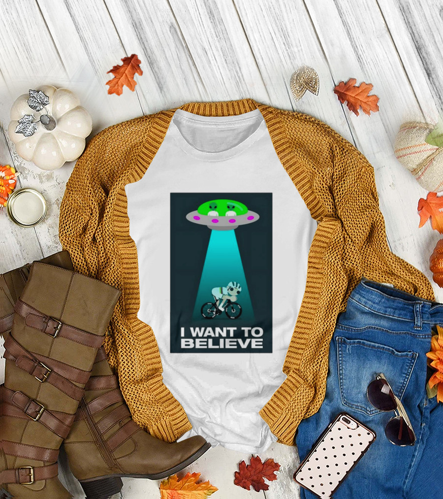 Pogacar UFO Cycling Aliens I Want To Believe T-Shirt