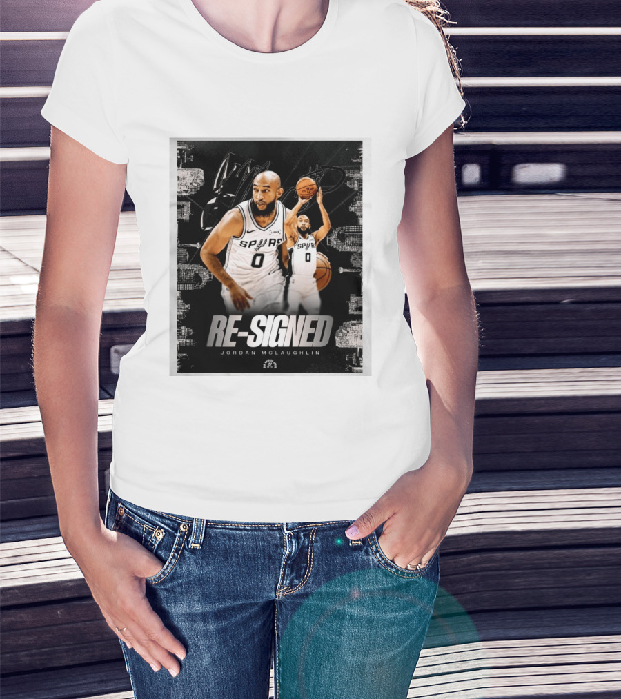 Re Signed Jordan McLaughlin Spurs Basketball San Antonio T-Shirt