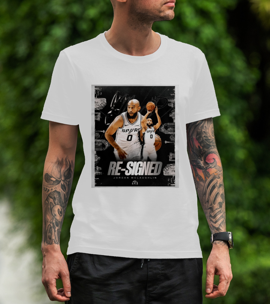 Re Signed Jordan McLaughlin Spurs Basketball San Antonio T-Shirt
