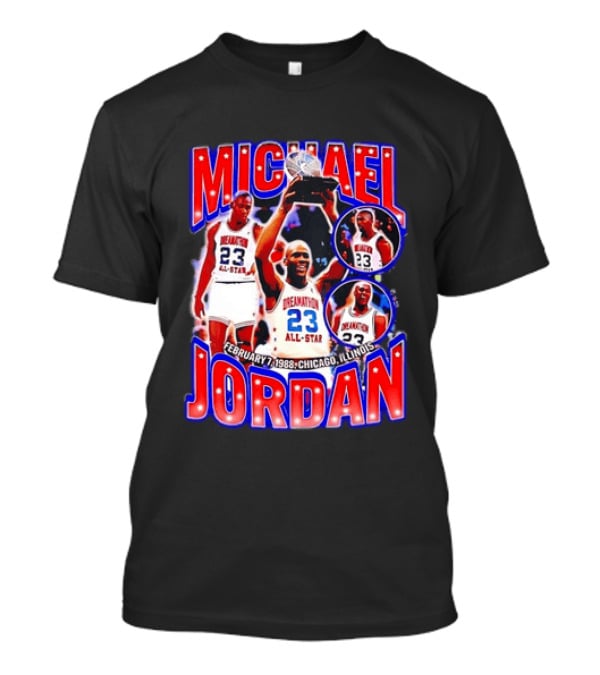 Michael Jordan February 7 1988 Chicago Illinois All Star Trophy Dream Team 23 T-Shirt