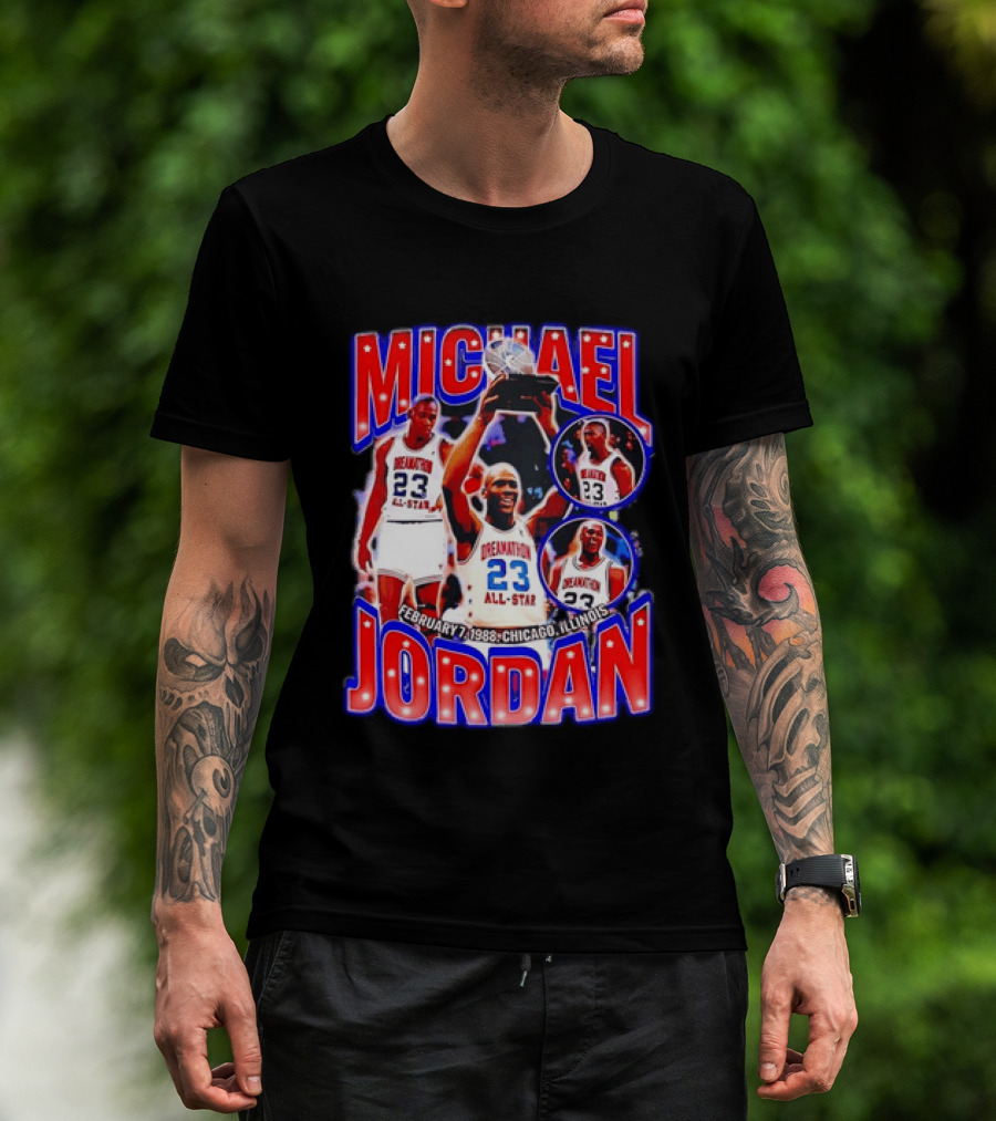 Michael Jordan February 7 1988 Chicago Illinois All Star Trophy Dream Team 23 T-Shirt