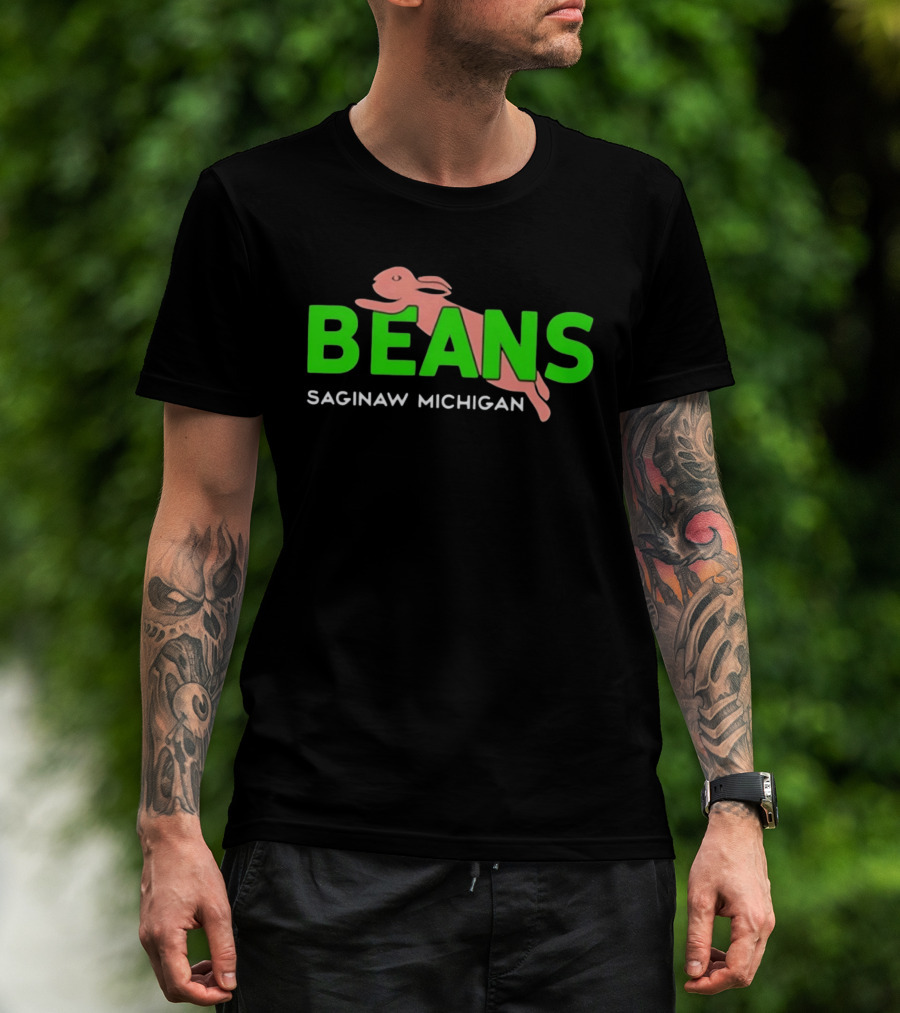 Beans Saginaw Michigan Pink Rabbit T-Shirt