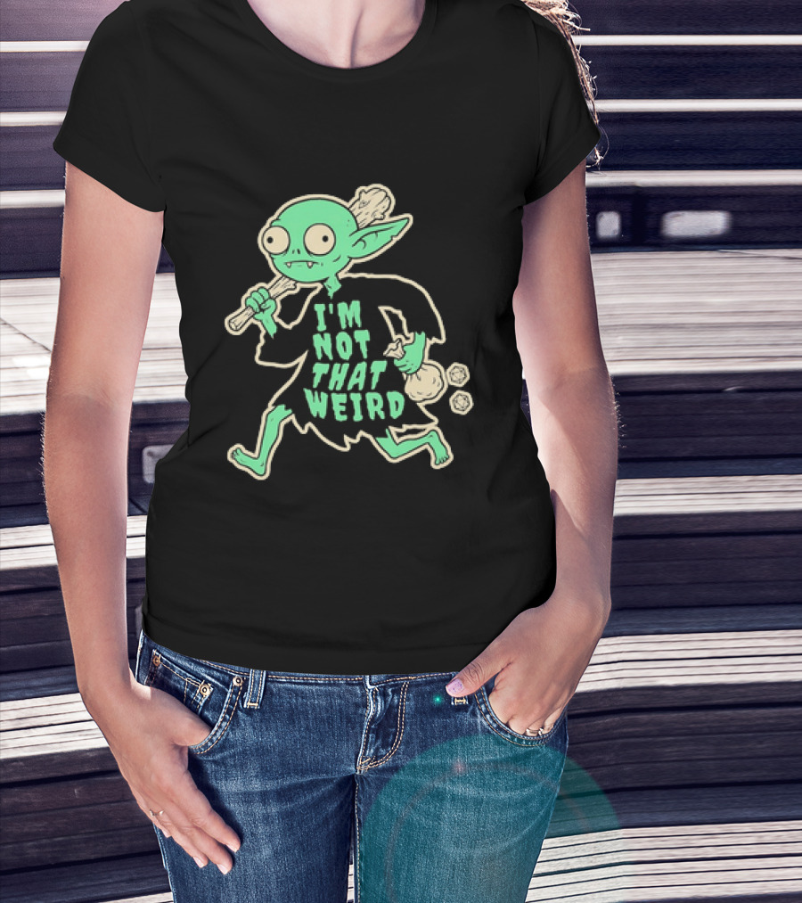 I'm Not That Weird Goblin With D20 Dice Fun Fantasy Role Playing Humor T-Shirt