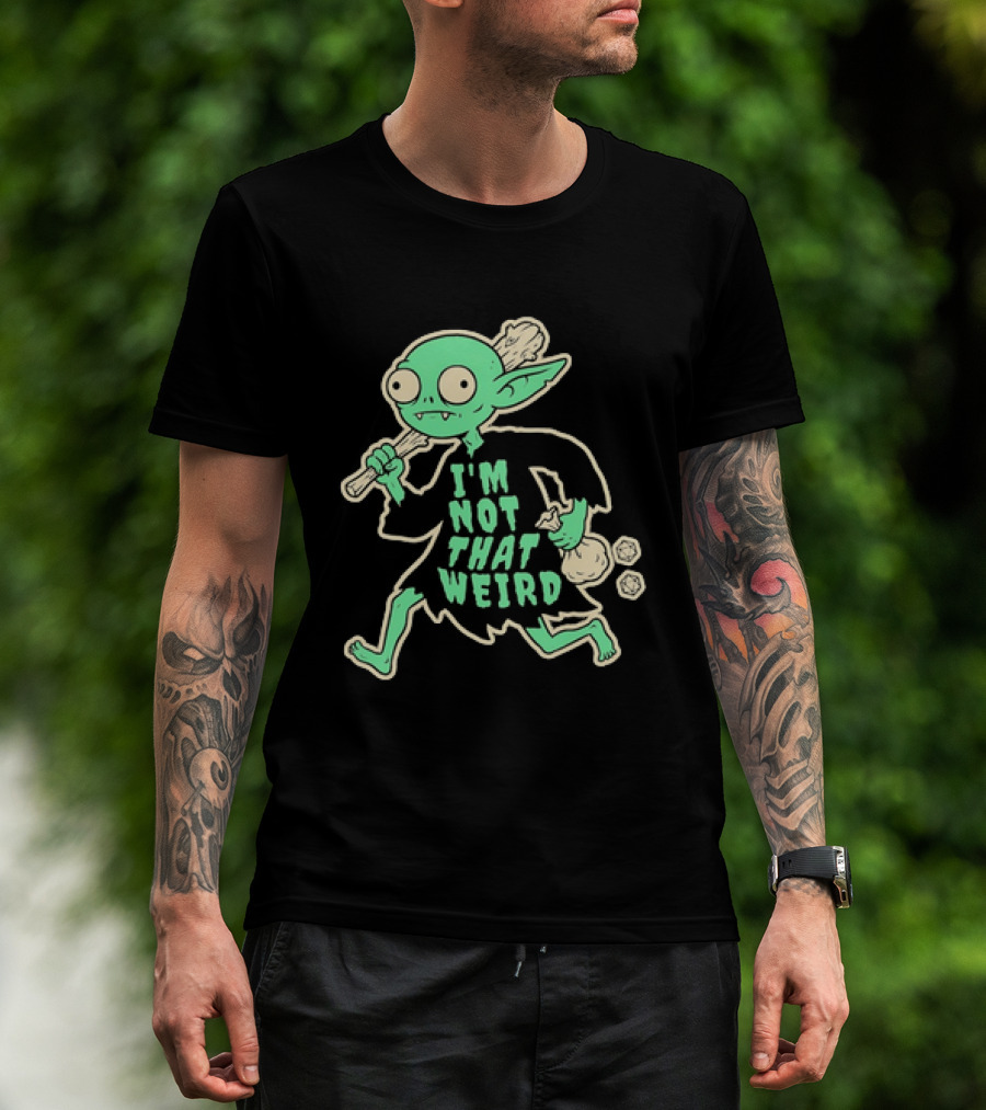 I'm Not That Weird Goblin With D20 Dice Fun Fantasy Role Playing Humor T-Shirt