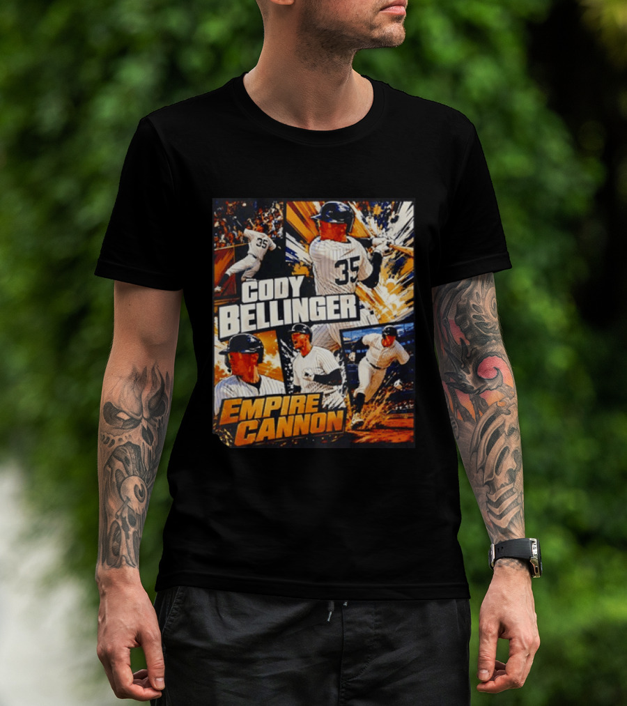 Cody Bellinger Empire Cannon 35 Baseball Action Collage T-Shirt