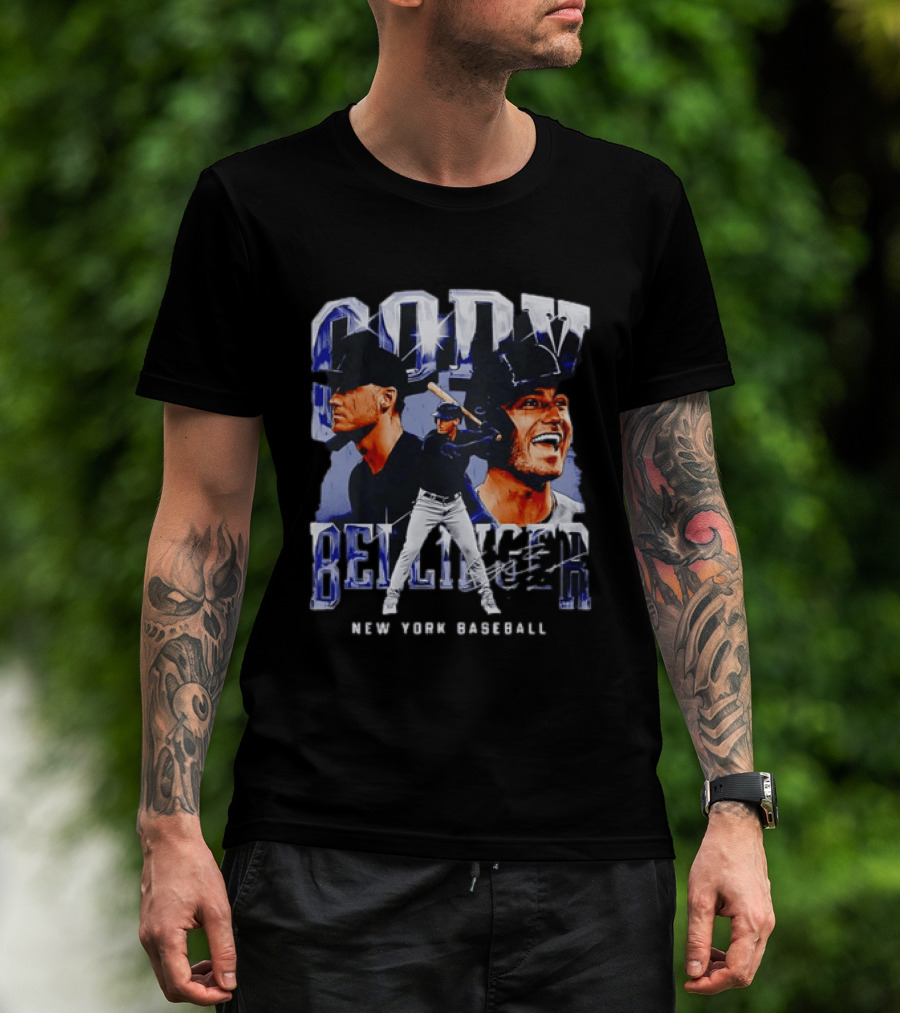 Cody Bellinger New York Baseball Player Portrait Collage T-Shirt