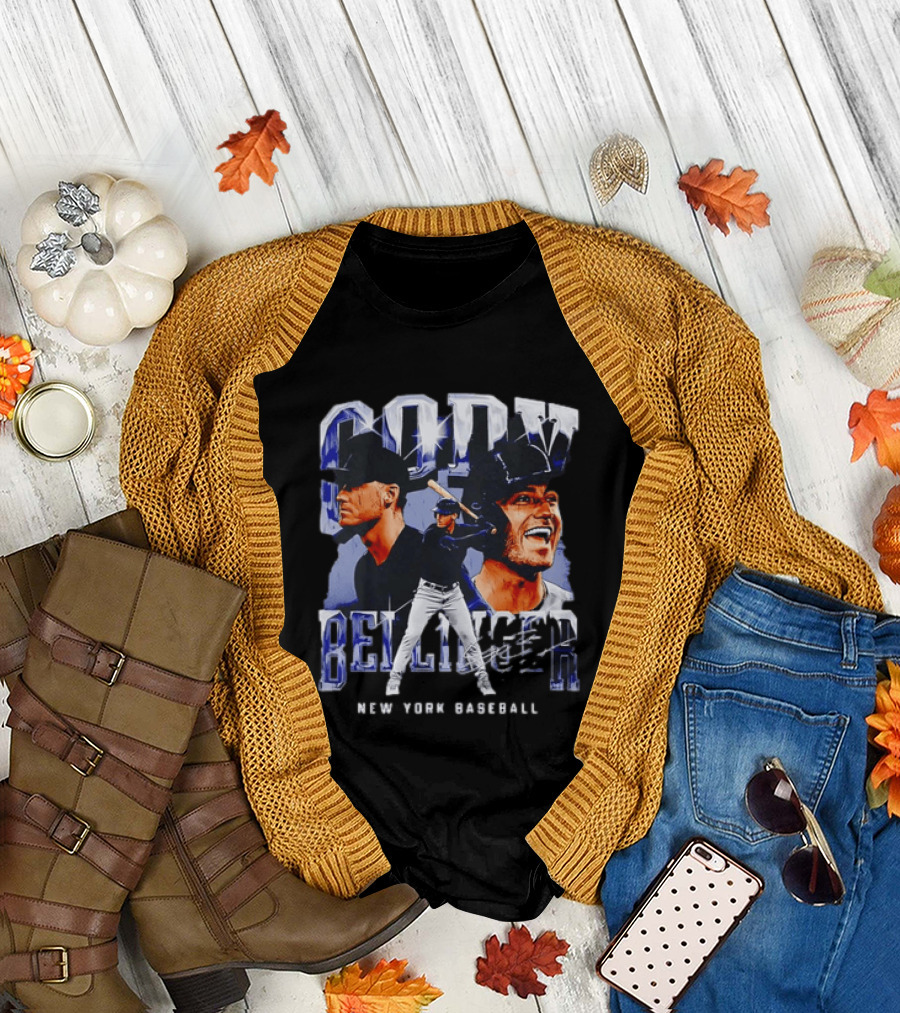 Cody Bellinger New York Baseball Player Portrait Collage T-Shirt